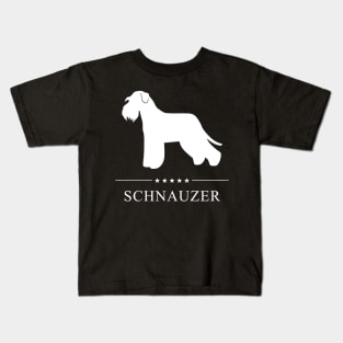 Schnauzer Dog White Silhouette Kids T-Shirt